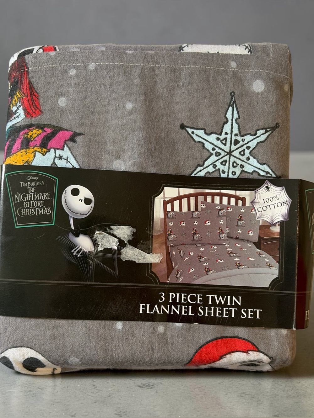 Nightmare Before Christmas Twin Flannel Sheet Set New